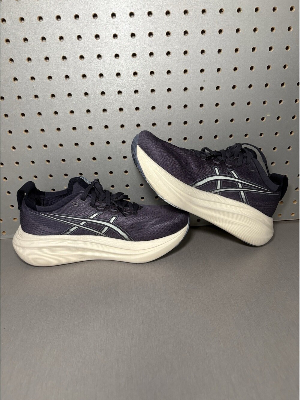 Asics Gel-Nimbus 27 Womens Size 8 Running Shoes Navy Blue White Sneakers - Picture 10 of 14
